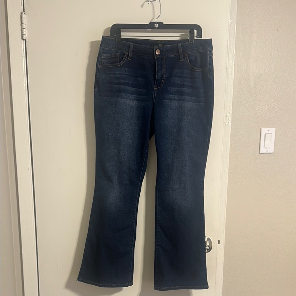 1822 Denim Flare Wide Leg Blue Jeans